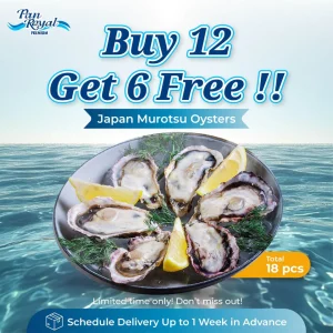 Frozen Japan Murotsu Oyster (Sashimi Grade) 12 Pcs + 6 pcs FREE